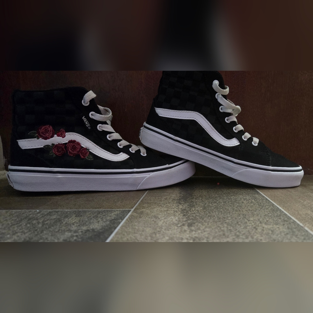 Vans Sk8 Filmore Hi Floral High-Top Shoes 721356 Missy Size 2.5